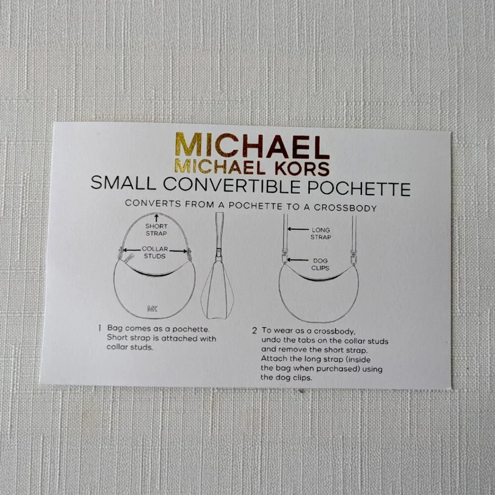 Michael Kors Kyla Small Signature Logo Convertible Pouchette in Mulberry NWT - Picture 6 of 11